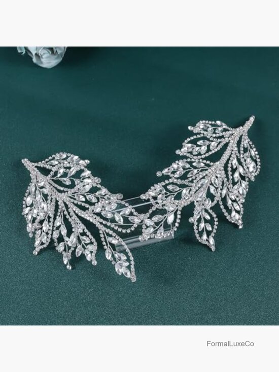 Crystal Rhinestone Bridal Wedding Headpiece Hair Band Pearl Veil Accessory main image 4